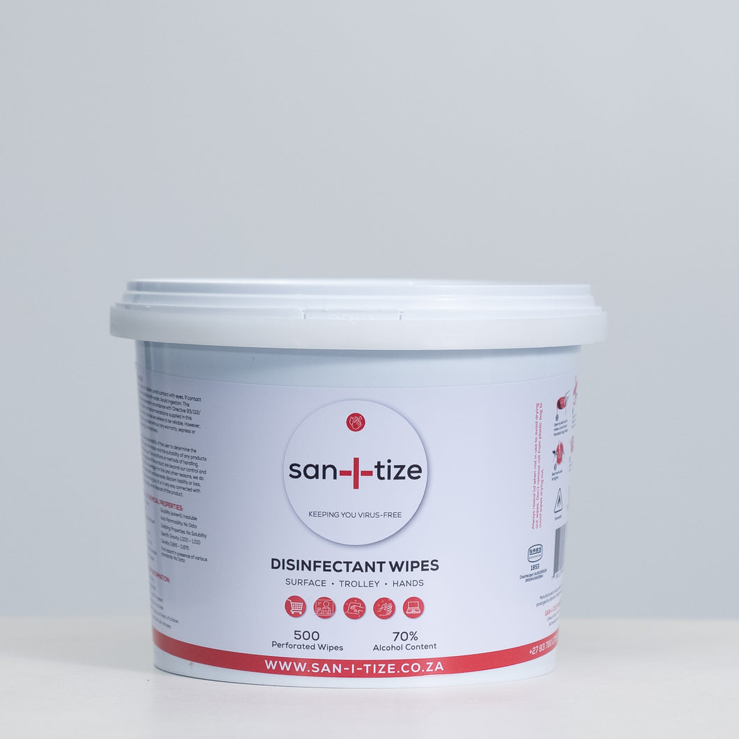 San-I-tize Disinfectant Bucket Wipes (500 Wipes) (70% Alcohol)